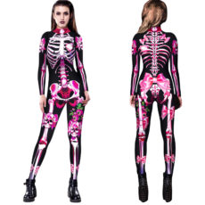 Disfraz esqueleto rosa Halloween